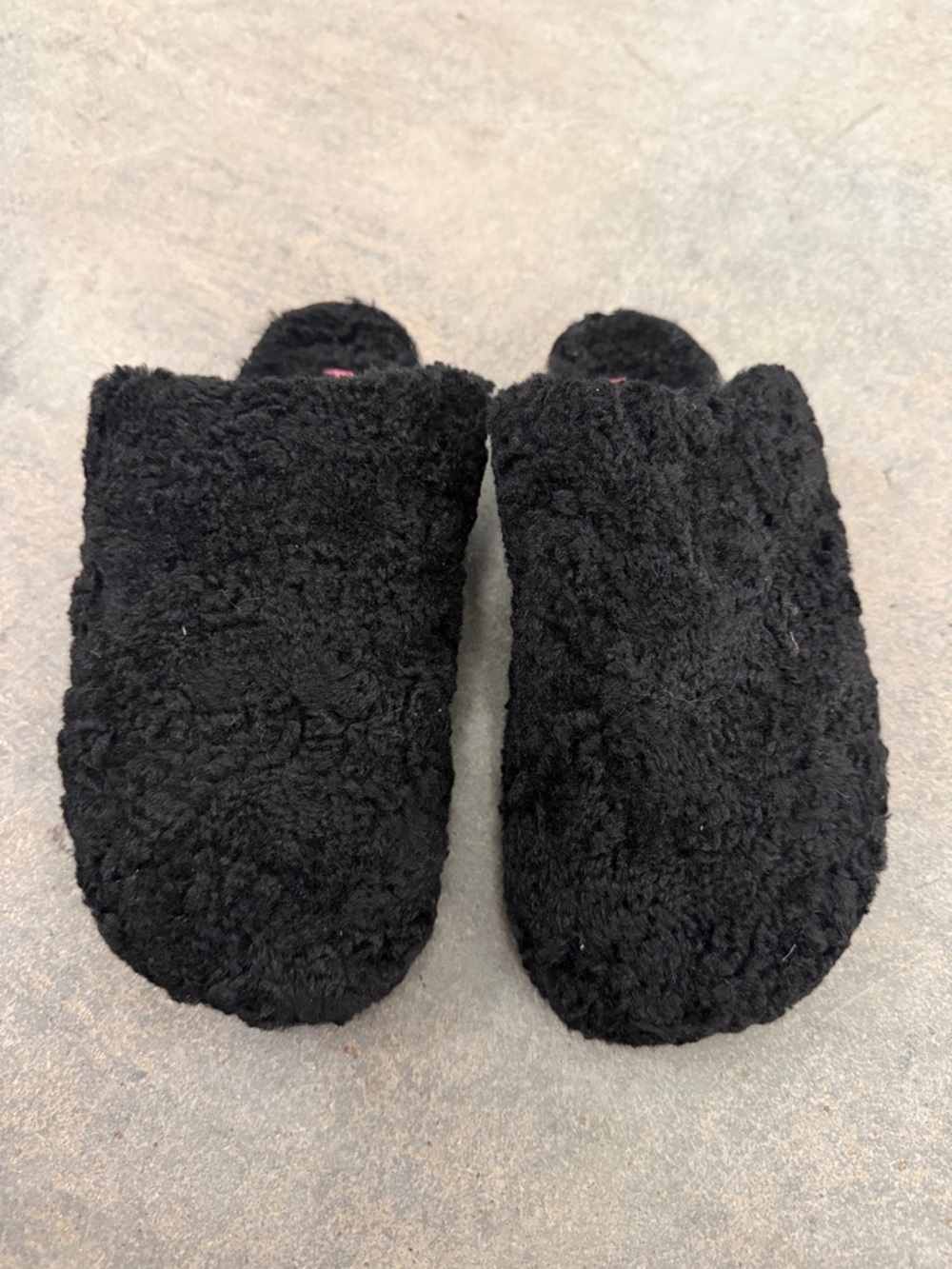 Roxy Black Plush Slip-On Clog Mules